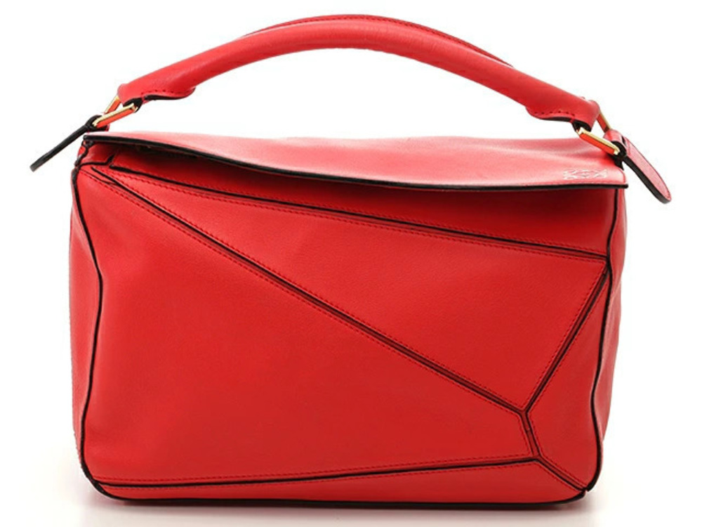 Loewe Puzzle Bag Shoulder Red Calfskin